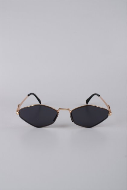 Women's Geometric Metal Frame Black Glass Sunglasses Gg25Mp3411R05