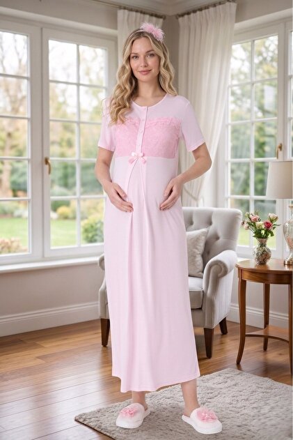 chinese dress ladies Pink Lace Maternity Dress main image 0