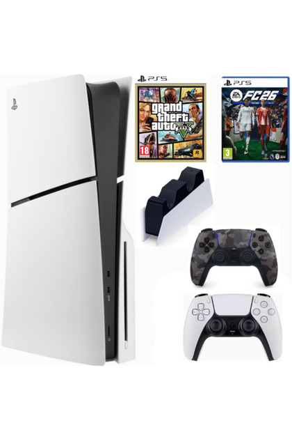 Sony Playstation 5 Slim cdli + 2.kol Dualsense mavi + Şarj