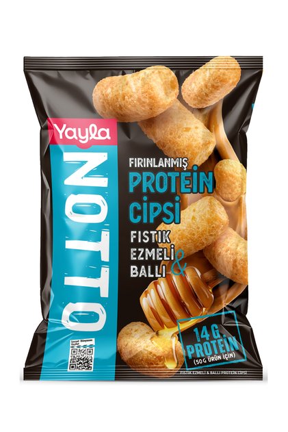 Notto Yüksek Proteinli Cips - Fıstık Ezmeli & Ballı 50 gr - 14g Proteinli Fit Atıştırmalık