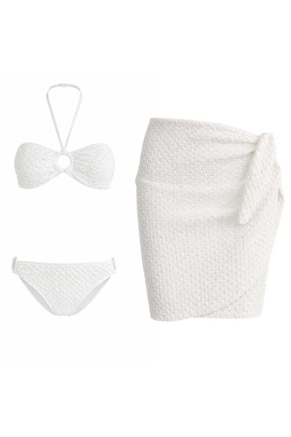 Pareolu Ringed Strapless Bikini Set