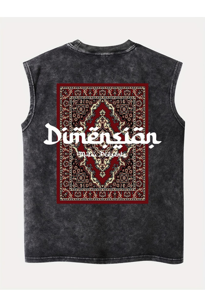 Vintage Acid Wash Boxy Fit Crew Neck Cotton Sleeveless Tank Top