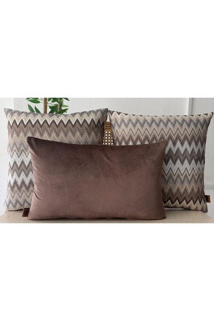 Decorative Cushion Cover, High-Quality Woven Fabric, Set of 3