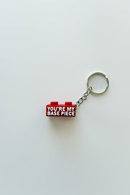 "You'Re My Base Piece" Silver Chain Keychain