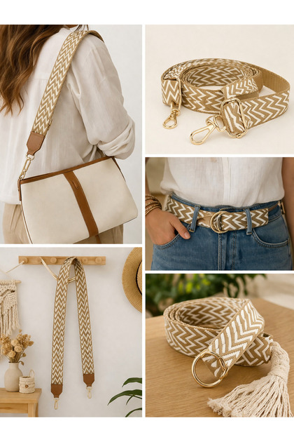 1 Meter Width 4 cm Brown Striped Textured Bag Strap, Handle, Column, Belt Strip, Decorative Strip