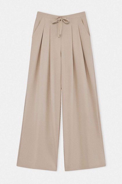 Stone Waist Elastic Palazzo Drawstring Comfortable Fit Trousers Tdrss26Pl00014