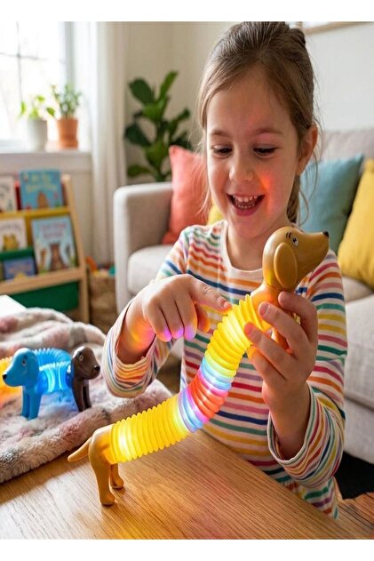 POPETPOP Lot De 4 Jouets Télescopiques Animaux En Tube Pop – Sensoriel, Anti-Stress, Pour Chiens Et Enfants, Multicolore