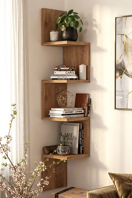 Shelf R9 Modern Duvar Rafı Kitaplık Atlantik Çam