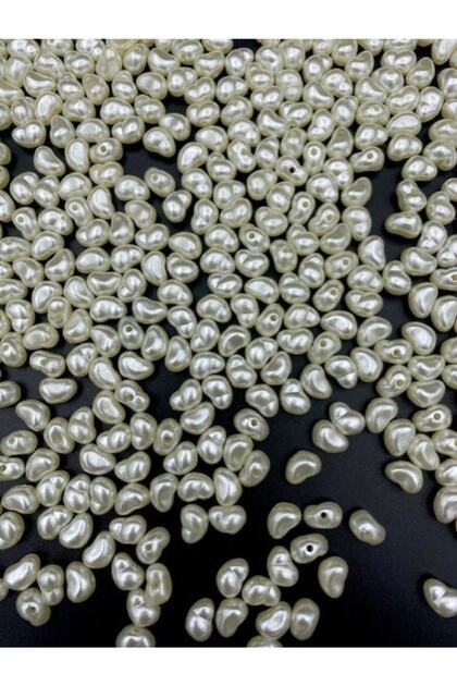 50gr Formless Shapeless Cream Color Plastic Luxury Pearl Beads, Trapezoid Pearl (250 Pieces)
