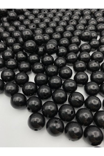14 mm Black Color Plastic Pearl Beads, Beads for Bag and Jewelry Making (100 Gr,~65 Pieces)