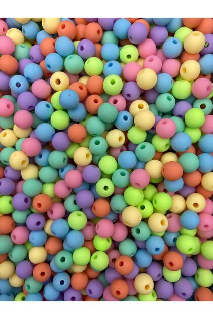 25Gr 8mm Matte Mixed Pastel Colored Neon Beads, Jewelry Making Beads (25 Gr, ~85 Pieces)