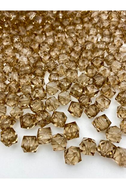 100gr 14mm Mink / Light Brown Color Cube, Cubic Model Acrylic Beads, Jewelry, Bag Beads (100gr,~80pcs)