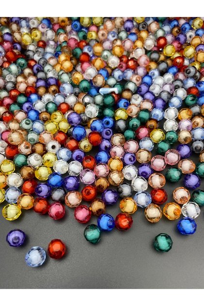 10mm Içi Boncuklu Karışık Renkli Akrilik Petek Model Boncuk,takı,çanta Boncuğu (100gr,~200 Adet)