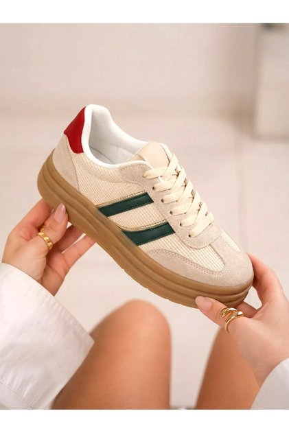 Adidasi dama rosii din piele ecologica intoarsa Karina #24137 - 40