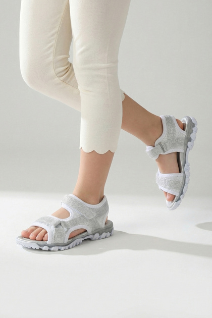 Girl's Velcro Flexible Sole Full Mid-Pedic Durable Wide Mold Girl's Sports Sandals Slippers