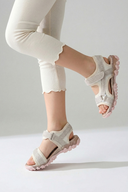 Girl's Velcro Flexible Sole Full Mid-Pedic Durable Wide Mold Girl's Sports Sandals Slippers