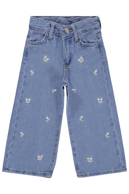 Floral Embroidered 2-5 Years Old Pants Jeans - Blue