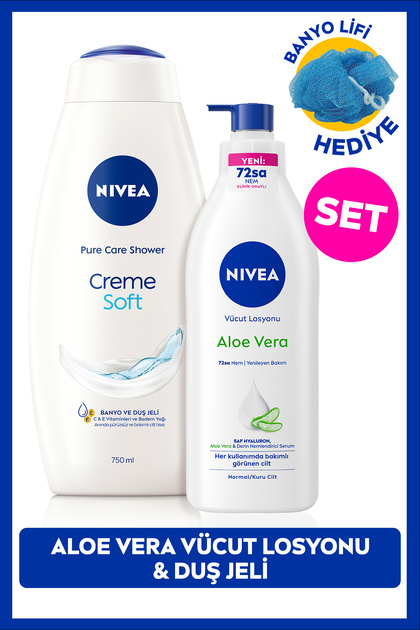 NIVEA Creme Soft Duş Jeli 750ml ve Aloe Vera Derinlemesine