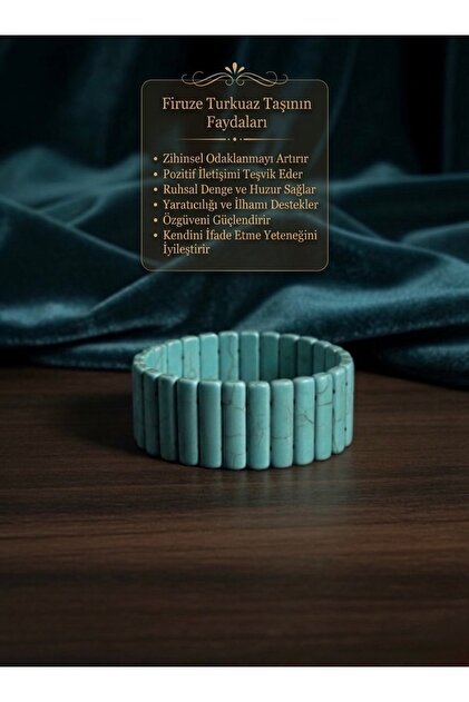 Crimped Turquoise Natural Stone Bracelet