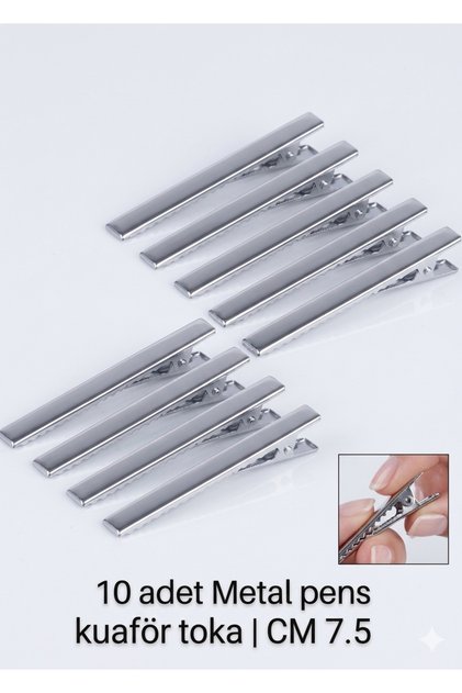 Clemă de păr din aluminiu metalic - Clip de coafură, agrafă, suport pentru păr pentru machiaj 10 buc.