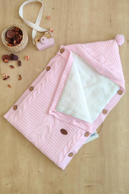 Baby Girl Buttoned Pink Baby Carrier Swaddle STL6382