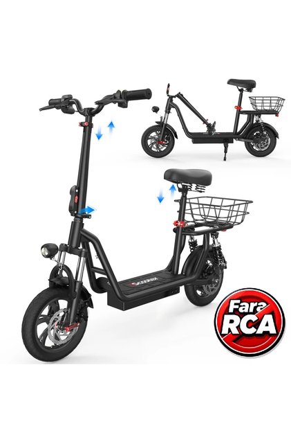 Trotinetă electrică i12 500W cu scaun și husă de transport