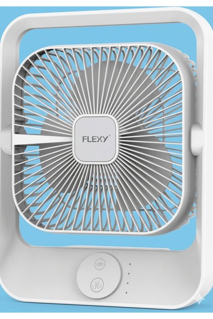 ® Rechargeable Desktop Fan – 8 Inch Portable Fan for Home & Office with LED Light, 3 Speeds,