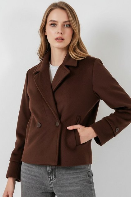 Bdart Textured Double-Breasted Collar Jacket