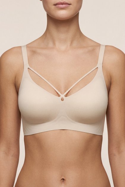 Seamless Laser Cut Padded Bra Without Underwire Cc426 Tan
