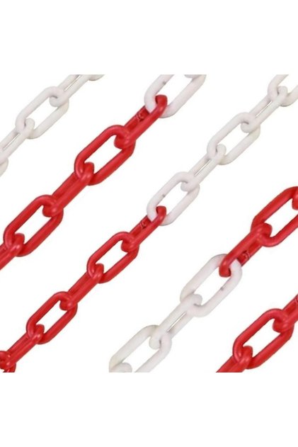 6 Mm 10 Mtr. Kırmızı Beyaz Plastik Zincir