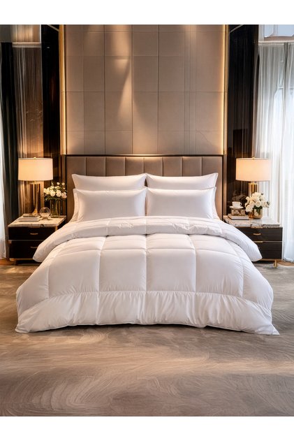 Hotel Microfiber 6 Piece King Size Comforter Set - Fits 200X200Cm Bed - Reversible Diamond Design