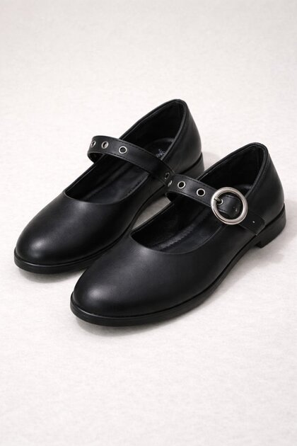 Stylish Design Buckle Elastic Classic Ballerina Shoes