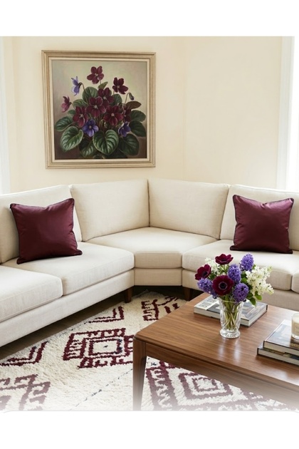 45X45Cm Burgundy Quality Throw Pillow Cover Dowry Gift Decorative Pillowcase
