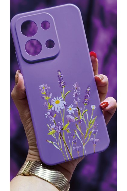 Redmi 15C Compatible Printed Silicone Lilac Case