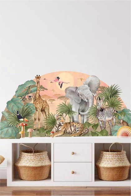 Safari Bohemian Kids Room Wall Sticker