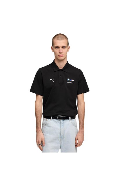 Bmw Mms Essentials Men's Black Casual Style Polo Neck T-Shirt 63490001
