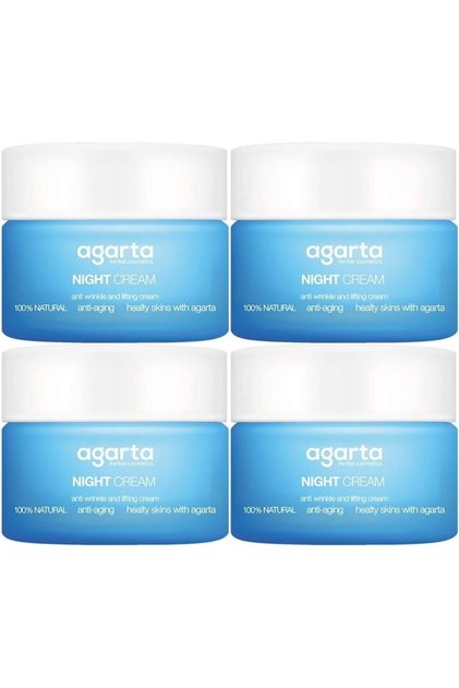 Natural Anti-Aging Anti-Age Night Cream Water Based 50ml (Wrinkle/Firming) (Set of 4)