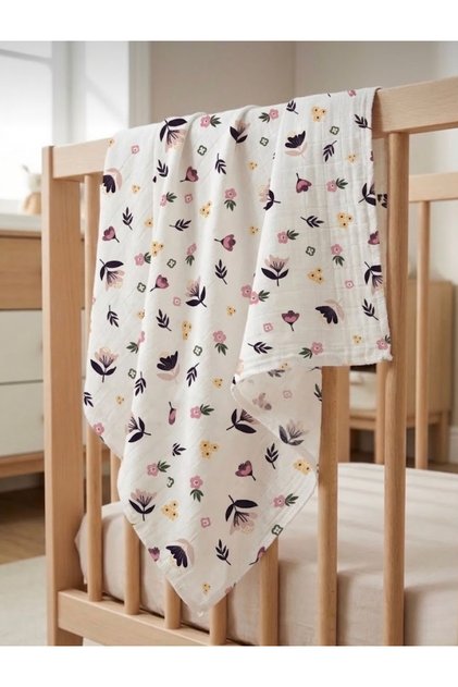 Multi-Purpose Muslin Blanket, Newborn Baby Blanket, Double Layer Oeko-Tex Certified 100X120 cm