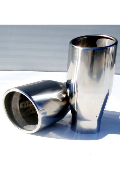 Ornament esapament inox 100 mm . Inlet 63, tips rotund P049-2