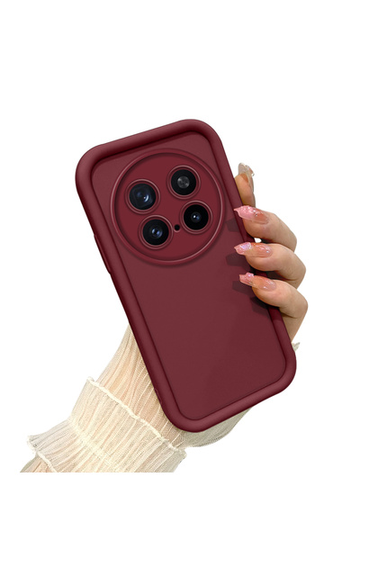 Shockproof Simple Claret Red Silicone Phone Case Compatible with Vivo X200 Pro