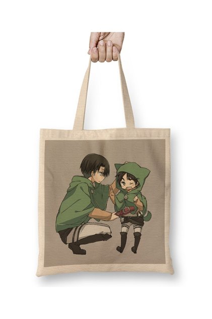 حقيبة قماش Attack On Titan Chibi Levi X Eren 01 بمقبض طويل