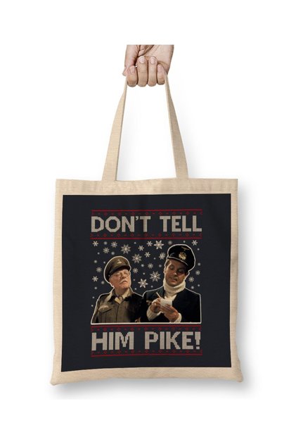 حقيبة حمل بنمط محبوك من Dads Army Don't Tell Him Pike Christmas بمقبض طويل