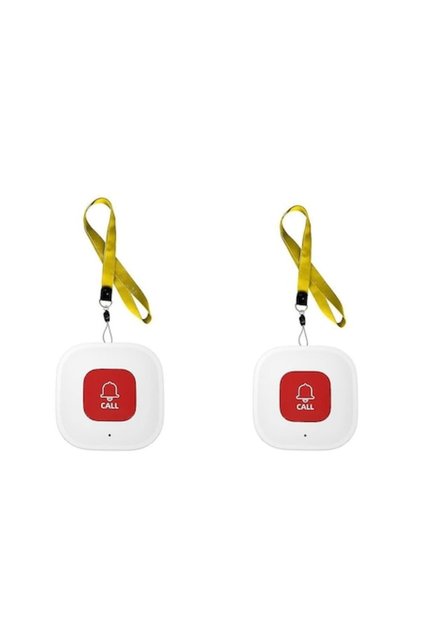 Set de 2 butoane de apel SOS WiFi Tuya, albe și roșii