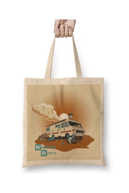Breaking Brown Cloth Bag Long Handle