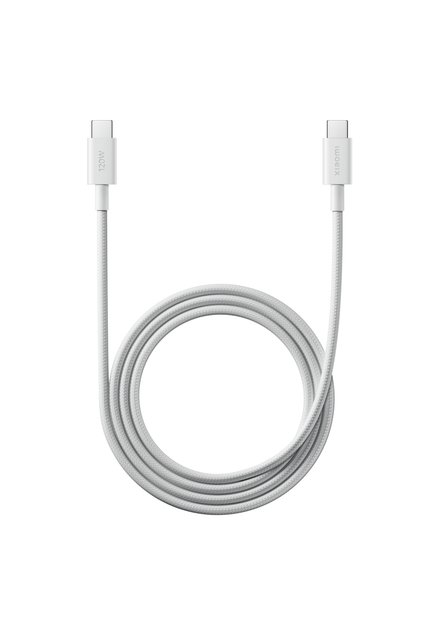 Cablu de date și încărcare 6A USB Type-C împletit - USB Type-C, 120W HyperCharge, lungime 1 m, Alb