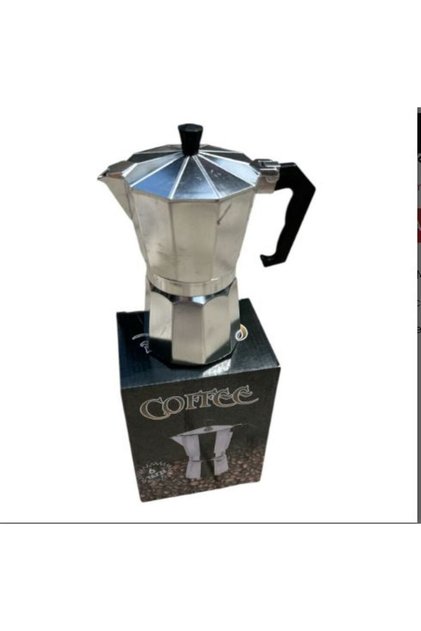 Cafetieră Moka pentru Aragaz – Cană Cafea Espresso Aluminiu, 6 Cești