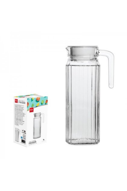 Carafă de sticlă, pătrată, 1 litru