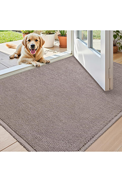 Covoraș de intrare rugos, antiderapant, model spic – Taupe 60x80cm
