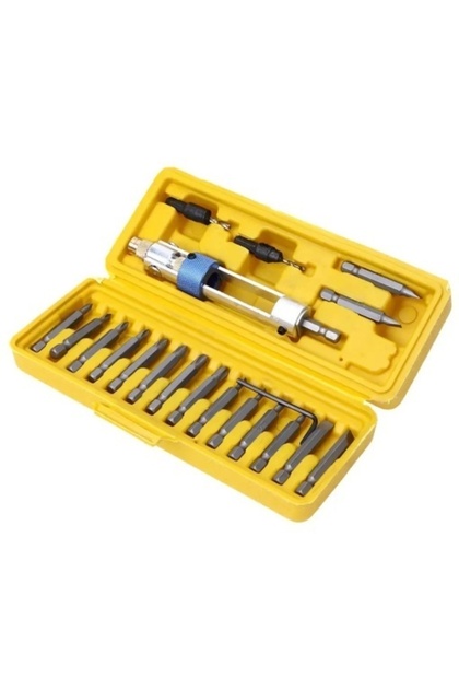 Set de scule cu 20 de piese, biți și adaptor pentru mașina de găurit