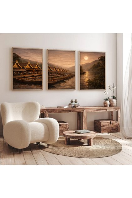 3 Piece Wooden Framed Living Room Hall Kitchen Table Set Set3532